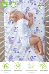 Into the Sky' Cotton Fitted Cot Crib Sheet : Parachute